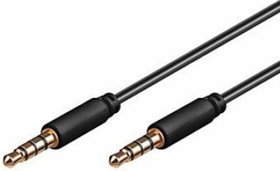 Cablu audio jack stereo 3.5mm 4 pini T-T 2m, Goobay 63830